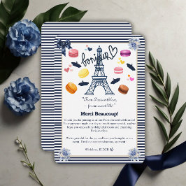 Paris w/ Love for Our Sweet Bebe Baby Shower サンキューカード
