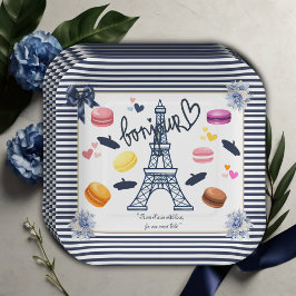 Paris w/ Love for Our Sweet Bebe Baby Shower ペーパープレート