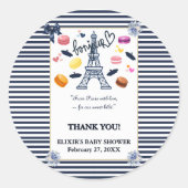 Paris w/ Love for Our Sweet Bebe Baby Shower ラウンドシール (正面)
