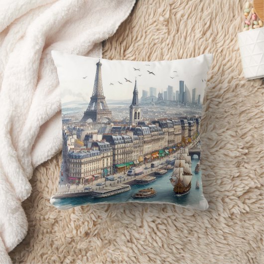 paris watercolor  クッション (ブランケット)