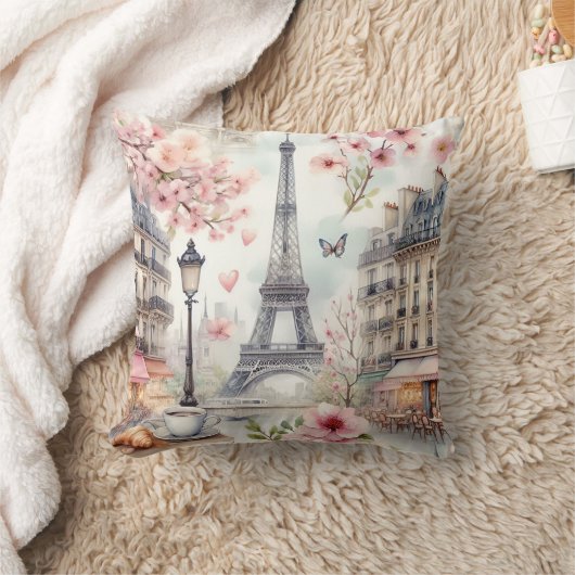 paris watercolor クッション (ブランケット)