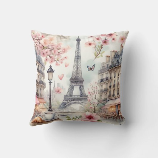paris watercolor クッション (裏面)