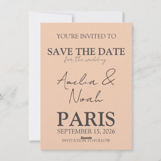 Paris Wedding Invitation | Elegant Eiffel Tower  招待状 (裏面)