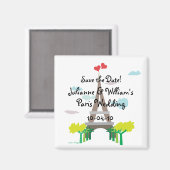 Paris Wedding Save the Date Magnet マグネット (正面/裏面)