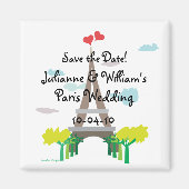 Paris Wedding Save the Date Magnet マグネット (正面)