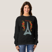 Paris With Autumn Leaves Eiffel Tower in Fall Fren スウェットシャツ (正面フル)