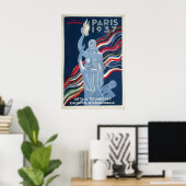 Paris World's Fair 1937 Poster Vintage ポスター (ホームオフィス)