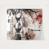 Parisian Autumn Dream Wedding Backdrop タペストリー (正面(横))