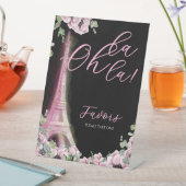 Parisian Black Pink Floral Pedestal Sign 台座サイン (インサイチュ)