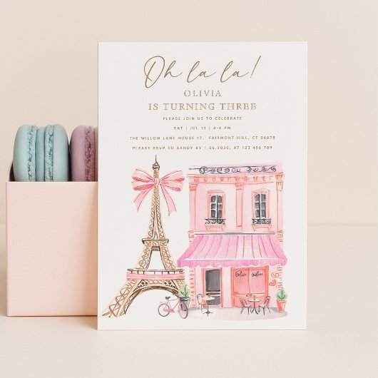 Parisian Café Birthday Invitation 招待状