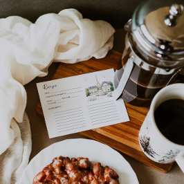 Parisian Café Watercolor Recipe Card エンクロージャーカード