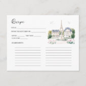 Parisian Café Watercolor Recipe Card エンクロージャーカード (正面)