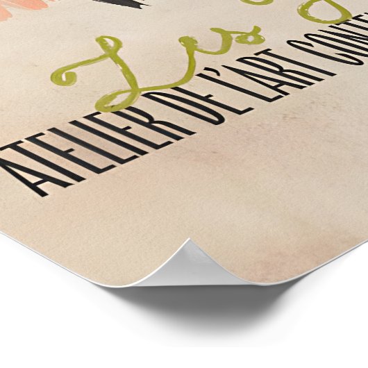 Parisian Cat Art Print Les Chats Enchantés ポスター (角)