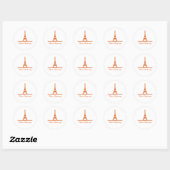 Parisian Chic Thank You Stickers, Orange ラウンドシール (シート)
