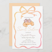 Parisian Croissant Chic Bow Sweet 16 招待状 (正面/裏面)