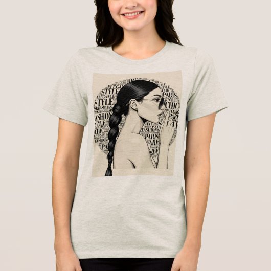 Parisian Elegance Profile Word Cloud Art トライブレンドＴシャツ (正面)