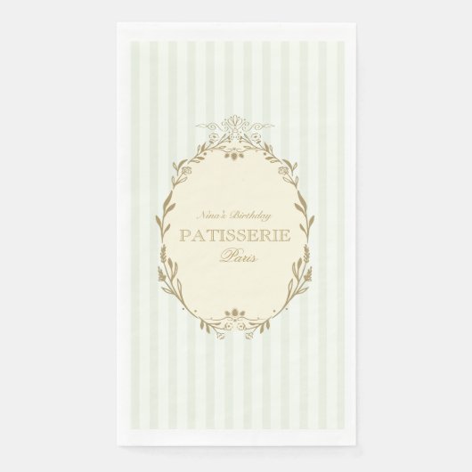 Parisian French Patisserie Vintage Party Green  (正面)