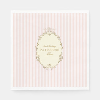 Parisian French Patisserie Vintage Party Pink スタンダードランチョンナプキン