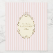 Parisian French Patisserie Vintage Party Pink ワインラベル (シングルラベル)