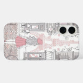 Parisian Girl  – Cute Eiffel Tower & Café Street  Case-Mate iPhoneケース (裏面 (横))