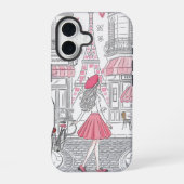 Parisian Girl  – Cute Eiffel Tower & Café Street  iPhone 16ケース (裏面)
