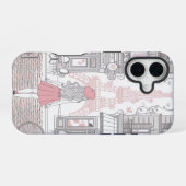 Parisian Girl  – Cute Eiffel Tower & Café Street  iPhone 16ケース (裏面横)