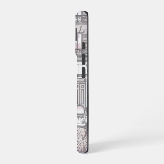 Parisian Girl  – Cute Eiffel Tower & Café Street  iPhone 16ケース (左側面)