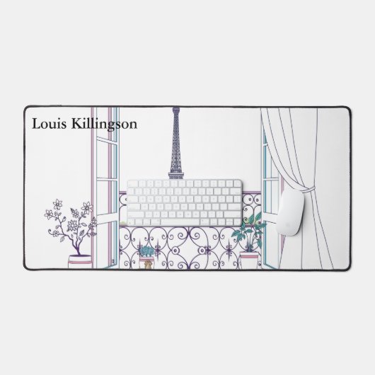 Parisian Haussmann Window View Aesthetic デスクマット (キーボード&マウス)