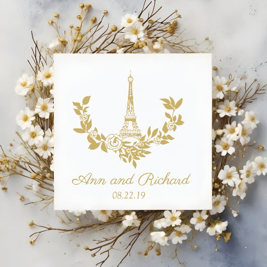 Parisian-inspired with a romantic flower wreath ラバースタンプ