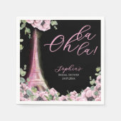 Parisian Oh La La Bridal Shower スタンダードカクテルナプキン (正面)