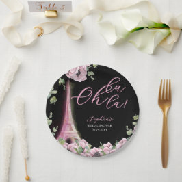 Parisian Oh La La Bridal Shower ペーパープレート