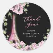 Parisian Oh La La Bridal Shower ラウンドシール (正面)