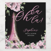 Parisian Oh La La Bridal Shower ワインラベル (シングルラベル)