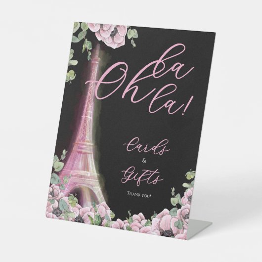 Parisian Oh La La Bridal Shower 台座サイン (正面)