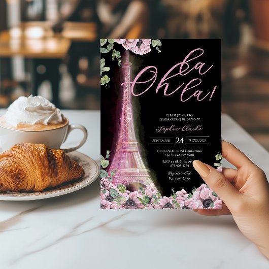 Parisian Oh La La Bridal Shower 招待状