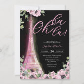 Parisian Oh La La Bridal Shower 招待状 (正面)