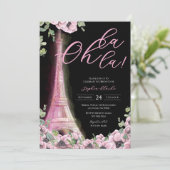 Parisian Oh La La Bridal Shower 招待状 (スタンド正面)