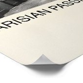 Parisian Passage Art Print Black & White, Muted ポスター (角)