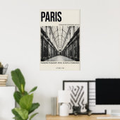Parisian Passage Art Print Black & White, Muted ポスター (ホームオフィス)