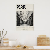 Parisian Passage Art Print Black & White, Muted ポスター (キッチン)