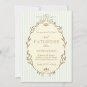 Parisian Patisserie French Vintage Style Birthday 招待状 (正面)