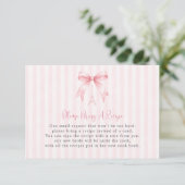 Parisian Pink Bow Bring a Recipe Enclosure Card 招待状 (スタンド正面)