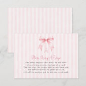 Parisian Pink Bow Bring a Recipe Enclosure Card 招待状 (正面/裏面)