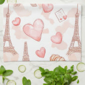 Parisian Romance Valentine キッチンタオル (折り畳み)