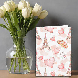 Parisian Romance Valentine Blank ノートカード