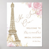 Parisian SheはOuiブライダルシャワー歓迎と述べた ポスター (正面)