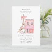 Parisian Tea Party QR Code Bridal Shower 招待状 (スタンド正面)