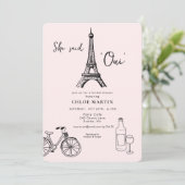 Parisian theme 'She sai Oui' Bridal shower 招待状 (スタンド正面)