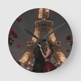 Parisian Valentines Day ラウンド壁時計
