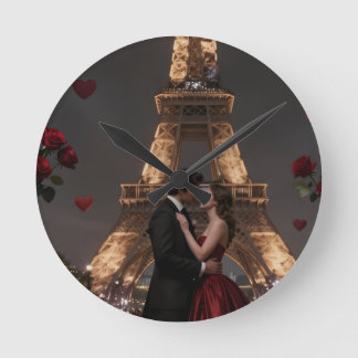 Parisian Valentines Day ラウンド壁時計